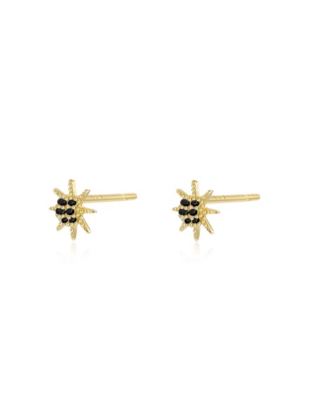 Pendientes Circonita Negra Sol 7mm Pendientes Circonita Negra Sol 7mm