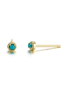 Pendientes Mineral - Bolita 1.8mm - Turquesa 2