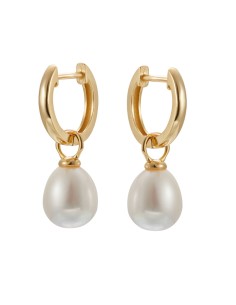 Pendiente Aro Perla - 23mm 2