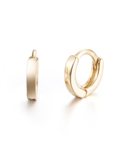 Pendientes Aro - 8 mm - Bañado Oro y Plata Rodiada 2