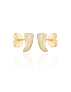 Pendientes Colmillo - 8 mm - Bañado Oro y Plata Rodiada 2