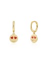 Pendiente Smily Corazon Enamel Roja 11mm