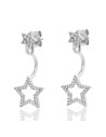 Pendientes Circonita - Ear Jacket Estrella - Plata Baño en Oro