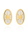 Pendientes Enamel Turquesa Oval Estrella - 9 * 5 mm