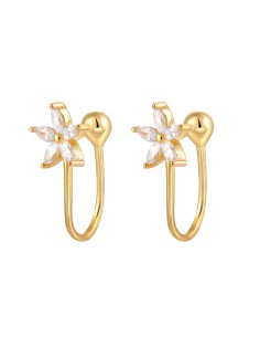 Pendientes Circonita - Flor - Earcuff 2