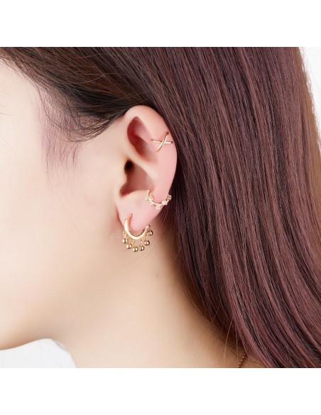 Pendiente Aro - 6 Bolitas - 18mm