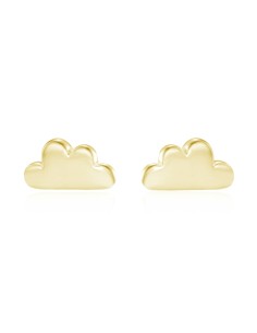 Pendientes Nube - 4 mm - Bañado Oro y Plata Rodiada 2