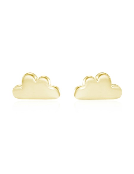 Pendientes Nube - 4 mm - Bañado Oro y Plata Rodiada