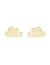 Pendientes Nube - 4 mm - Bañado Oro y Plata Rodiada