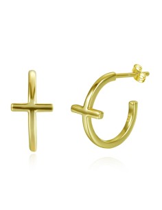 Pendientes Aro Cruz - 12.5 mm 2