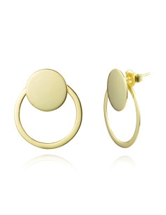 Pendientes Earjacket - Aro 23 mm - Bañado Oro y Plata Rodiada 2