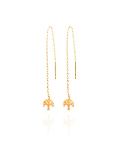 Pendientes Cadena 78mm - Árbol de la vida - Bañado Oro 2