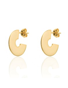 Pendientes Semi Aro - 18 y 22 mm - Bañado Oro y Plata Rodiada 2