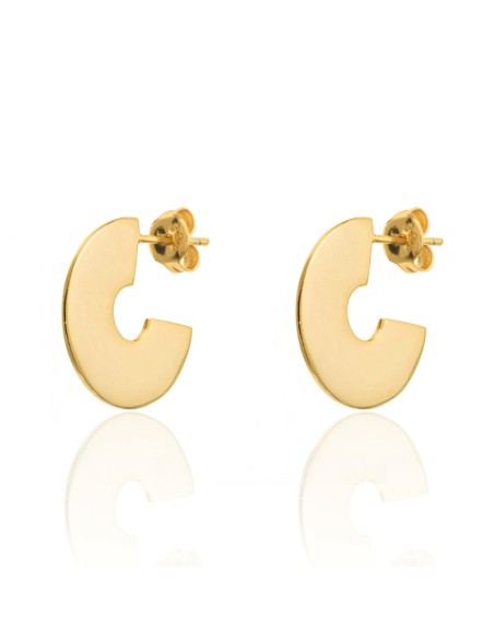 Pendientes Semi Aro - 18 y 22 mm - Bañado Oro y Plata Rodiada
