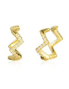 Pendientes Earcuff - zigzag - Circonita Blanca 2