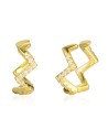 Pendientes Earcuff - zigzag - Circonita Blanca