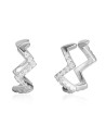 Pendientes Earcuff - zigzag - Circonita Blanca