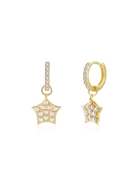Pendientes Aro Estrella 11mm 9 mm Bañado Oro