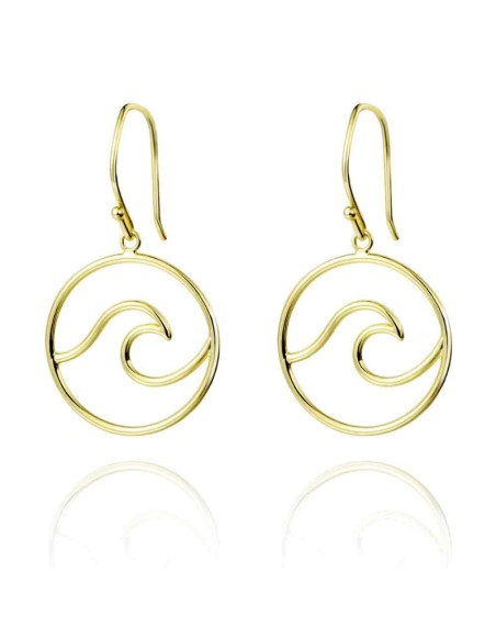 Pendientes Ola - 33 mm - Bañado Oro y Plata Rodiada