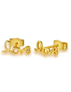 Pendientes Love - 10 mm - Bañado Oro y Plata Rodiada 2