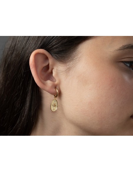 Pendiente Circonita - Placa Loto