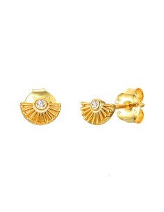 Pendientes Circonita Abanico 4*6mm 2