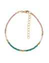 Pulsera Bronce - Mineral 2mm - 16+4 cm - Bañado Oro