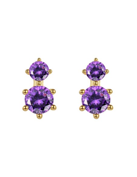 Pendientes Amatista Circonita 8.5*5mm Dormilona Pendientes Amatista Circonita 8.5*5mm Dormilona