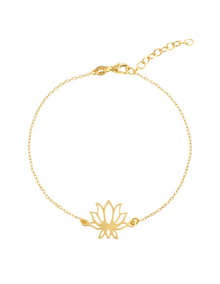 Pulsera Plata - Flor de Loto 14mm