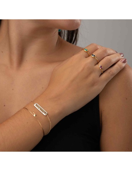 Pulsera Plata - Circulo 53mm - Chapado Oro y Plata Rodiada