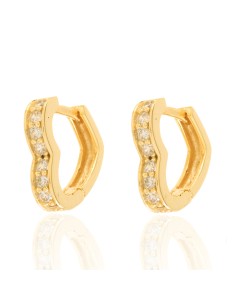 Pendientes Corazon - Circonita Blanca - 13MM 2