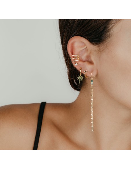 Pendientes Aro - Earcuff - Circonita Pendientes Aro - Earcuff - Circonita
