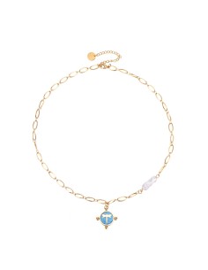 Collar Acero Perla - Libélula- Enamel - 45+5cm 2