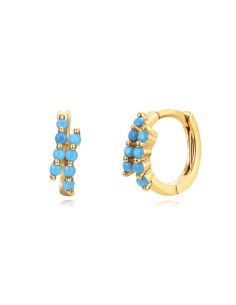 Pendientes Aro - 10 mm - Circonita - Bañado Oro y Plata Rodiada 2