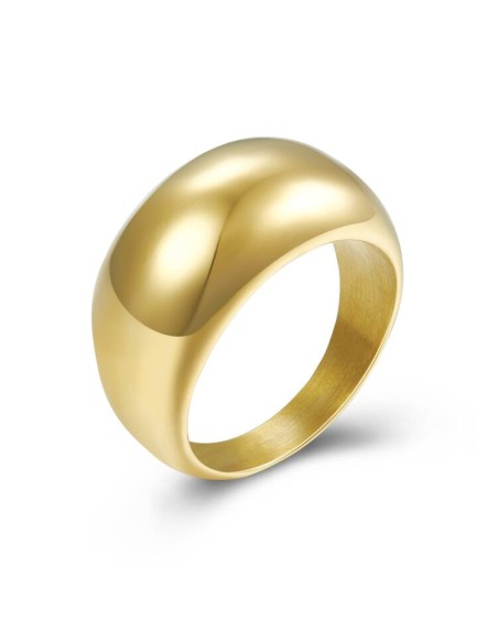 Anillo Acero - Bañado Oro