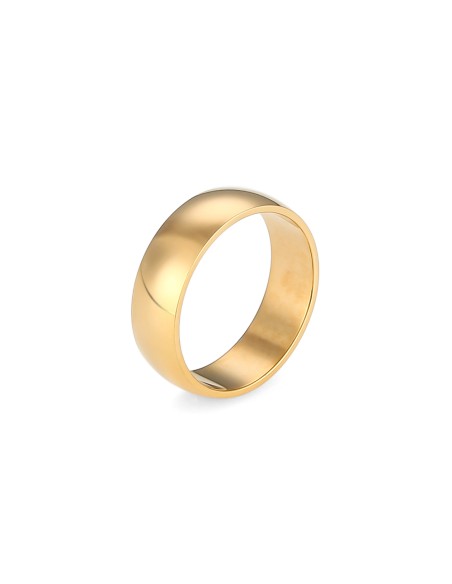 Anillo Acero - 6mm - Bañado Oro