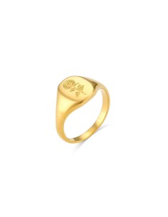 Anillo Acero - Girasol - Bañado Oro 2