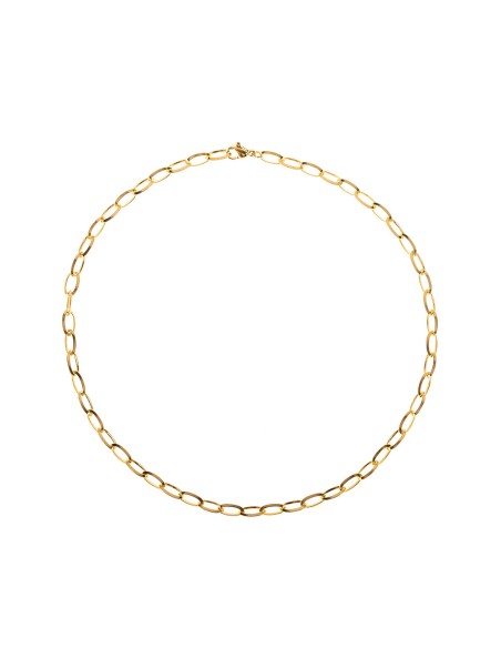 Collar Plata - 8*5mm - 37 cm, 60 cm - Chapado Oro