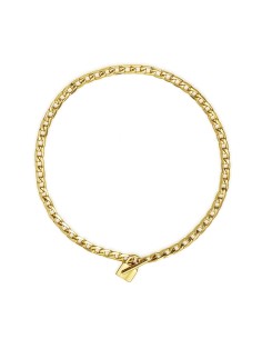 Collar Candado Eslabón - 42 cm - Bañado Oro 2