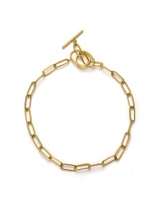 Collar Acero Eslabón - 40 cm - Bañado Oro 2