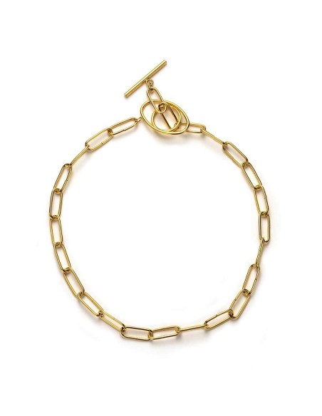 Collar Acero Eslabón - 40 cm - Bañado Oro