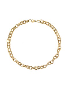 Collar Acero Eslabón Doble - 40 cm - Bañado Oro 2