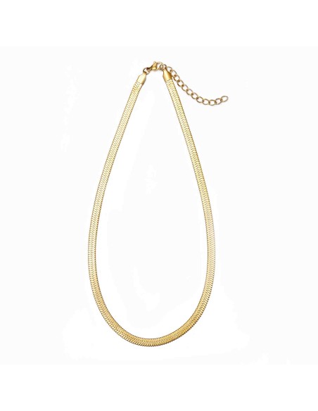 Collar Acero - Herryingbone - 37, 45, 53 y 61 cm - Bañado Oro