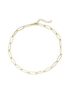 Collar Acero - 38 cm - Bañado Oro y Plata Rodiada 2