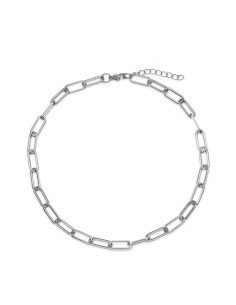 Collar Acero - Eslabón - 38 + 4 cm - Bañado Oro y Plata Rodiada 2