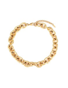 Collar Acero - Eslabon 16mm - 40+5 CM - Bañado Oro 2