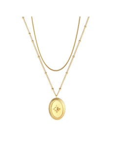 Collar Acero - Estrella Polar - 51 CM - Bañado Oro 2