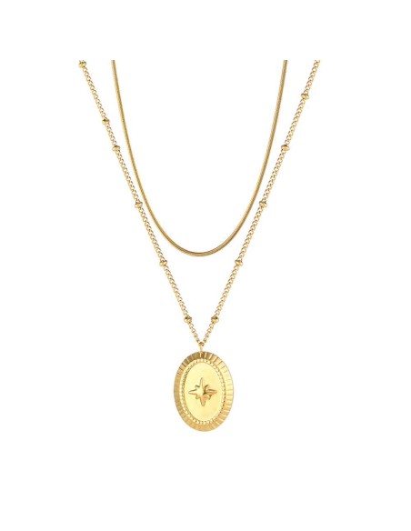 Collar Acero - Estrella Polar - 51 CM - Bañado Oro