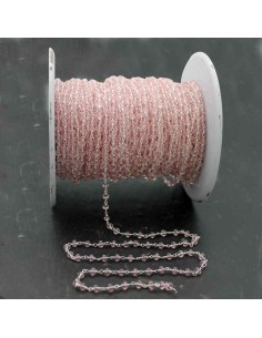 Cadena Rosario - Calcedonia Rosa - 1 metro 2