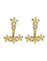 Pendientes Earjacket Flor - 19 mm -  Bañado Oro y Plata Rodiada